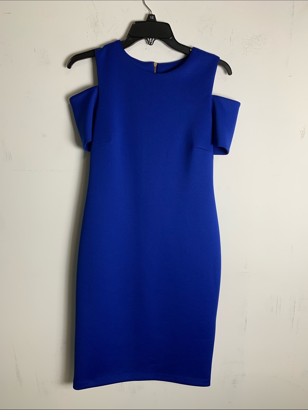 Calvin Klein Bold Cobalt Cold-Shoulder Midi Dress
